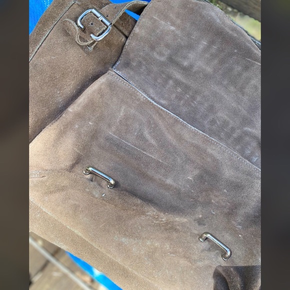 Light Brown suede bag with black studded detail - Picture 7 of 7